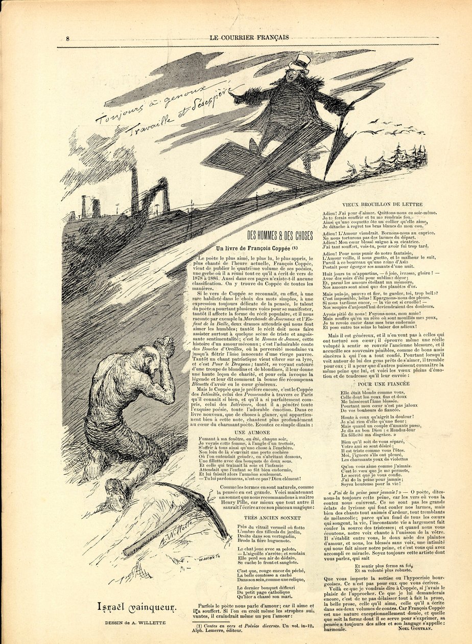 Le Courier anglais, Satirisch in Zwart-Wit door Adolphe Leon Willette