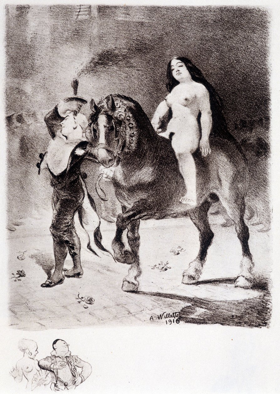 Trots - Tekening door Willette door Adolphe Leon Willette