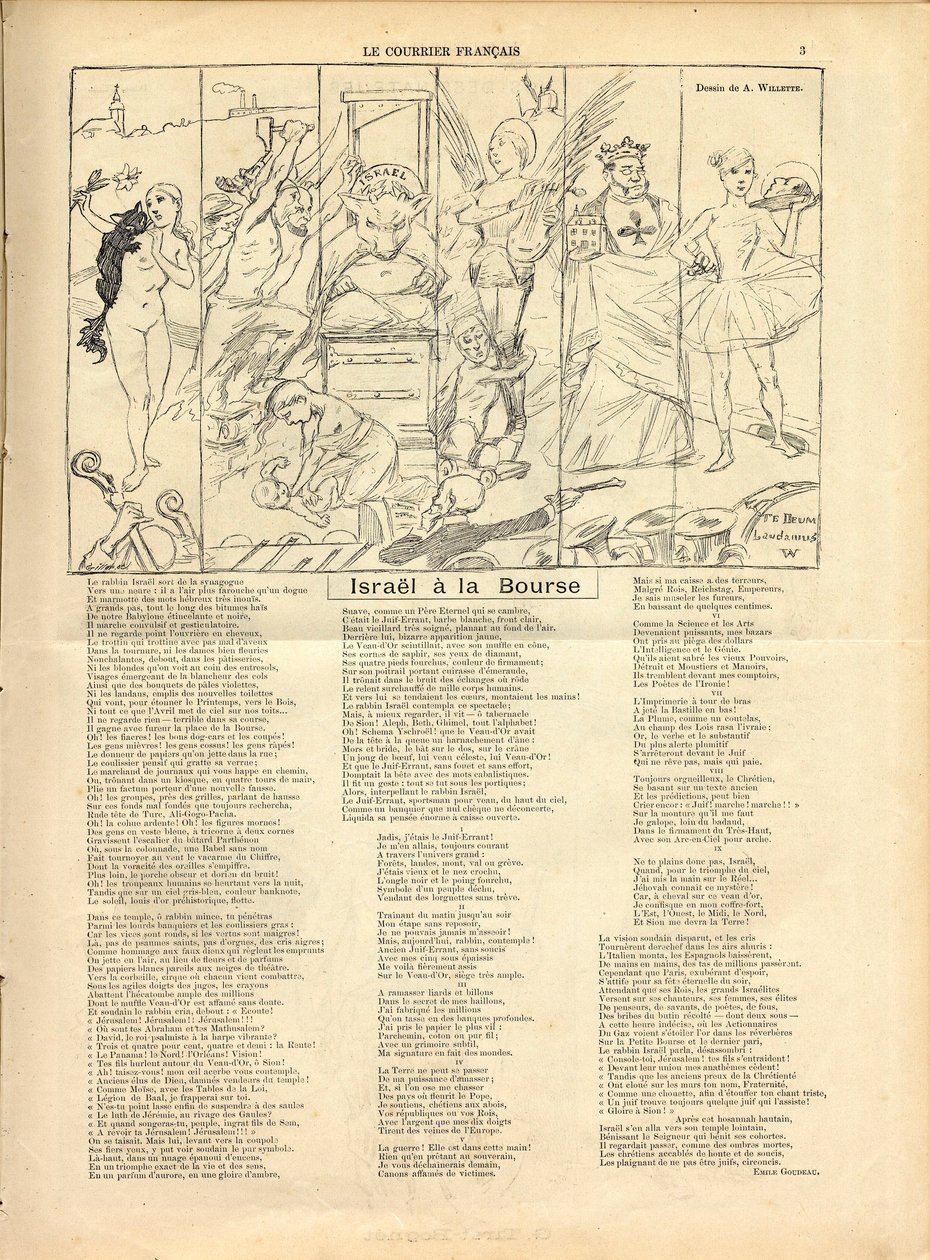 De Courier francais, Satirisch in Zwart & Wit door Adolphe Leon Willette