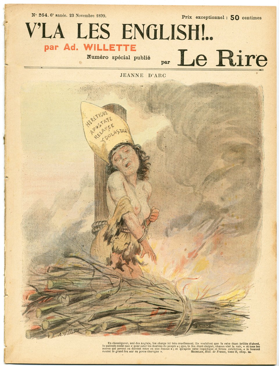 Het Gelach, nummer 264, Satirisch in Kleuren door Adolphe Leon Willette