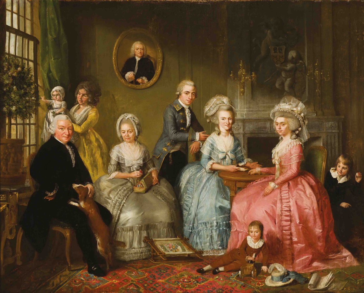 Portret van de familie van Jan van Loon door Adriaan de Lelie