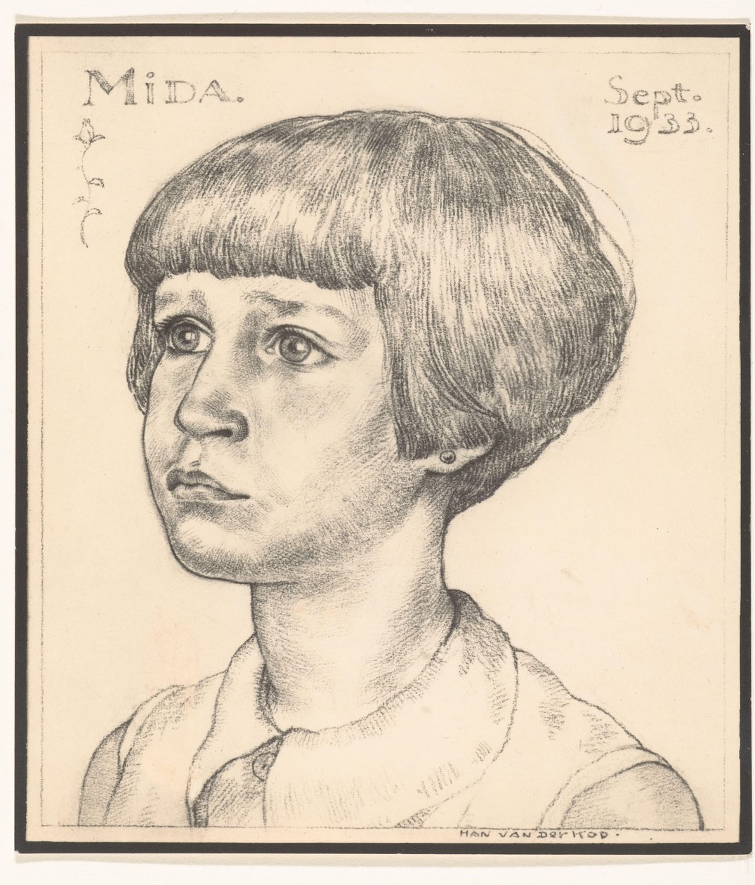 Fotoreproductie van een portret van Mida door Han van der Kop door Adriaan Bijl (attributed to)