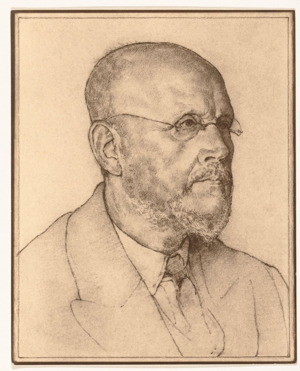 Fotoreproductie van een portret van een man door Han van der Kop door Adriaan Bijl