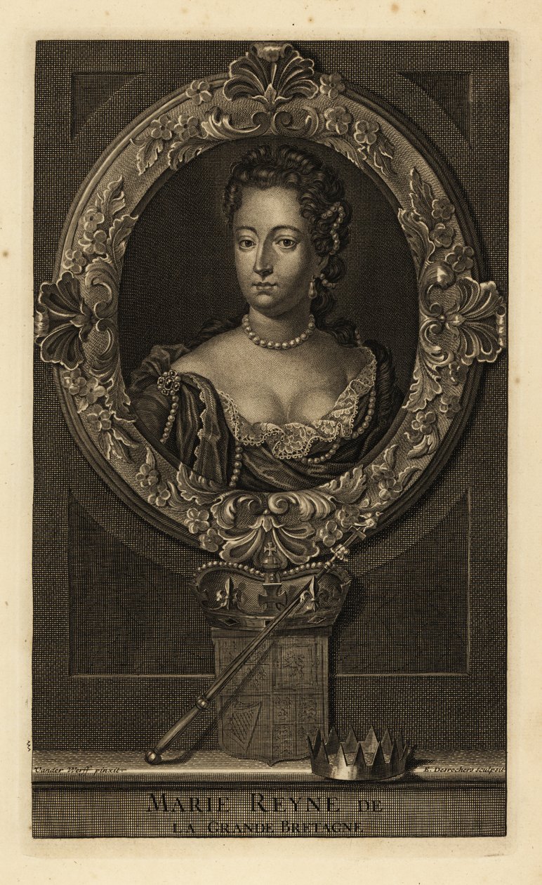 Koningin Mary II van Groot-Brittannië door Adriaan van der (after) Werff