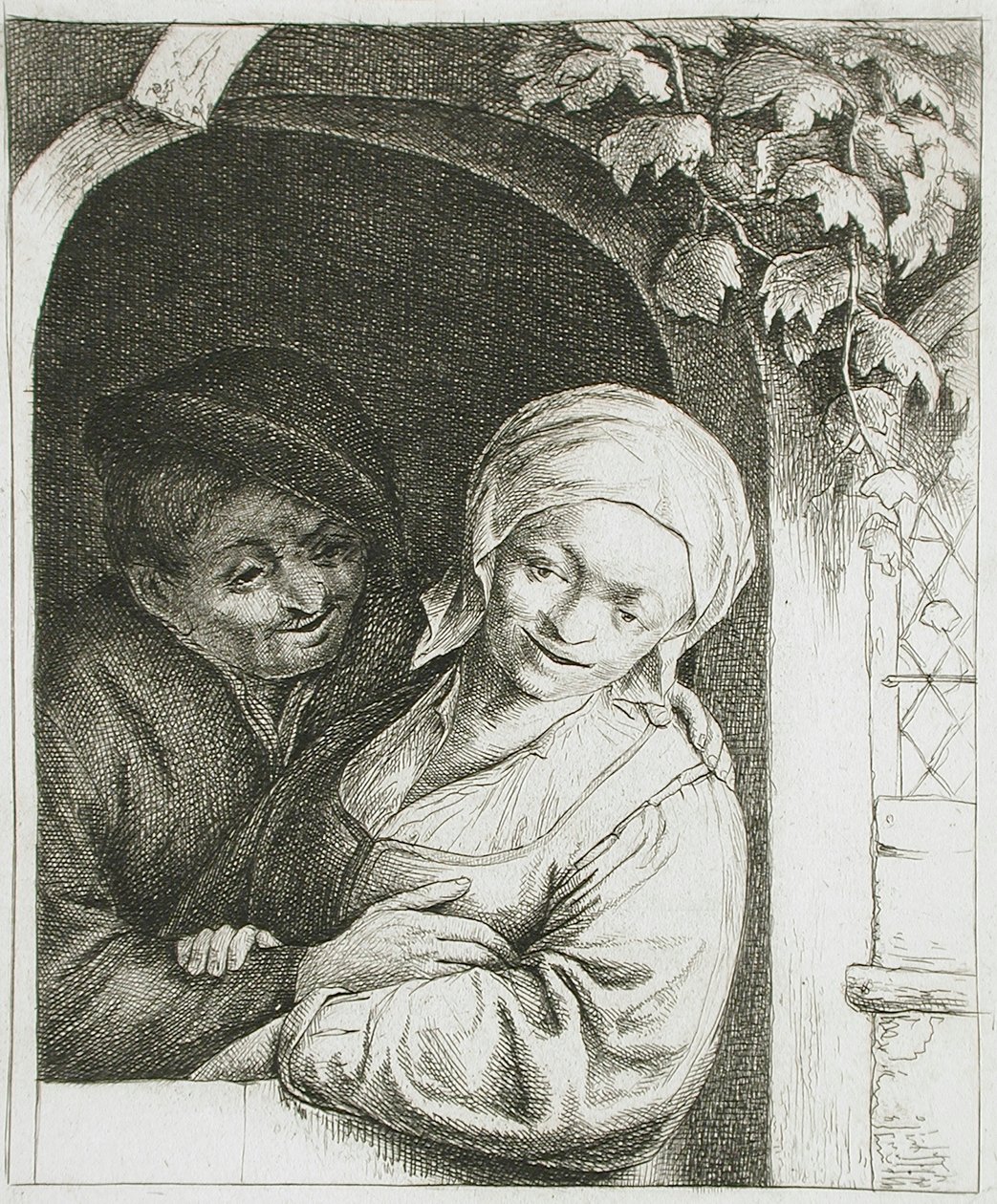 Dorpsromantiek door Adriaen Jansz. van Ostade