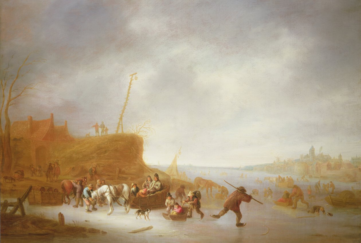 Winterlandschap met Schaatsers door Adriaen Jansz. van Ostade