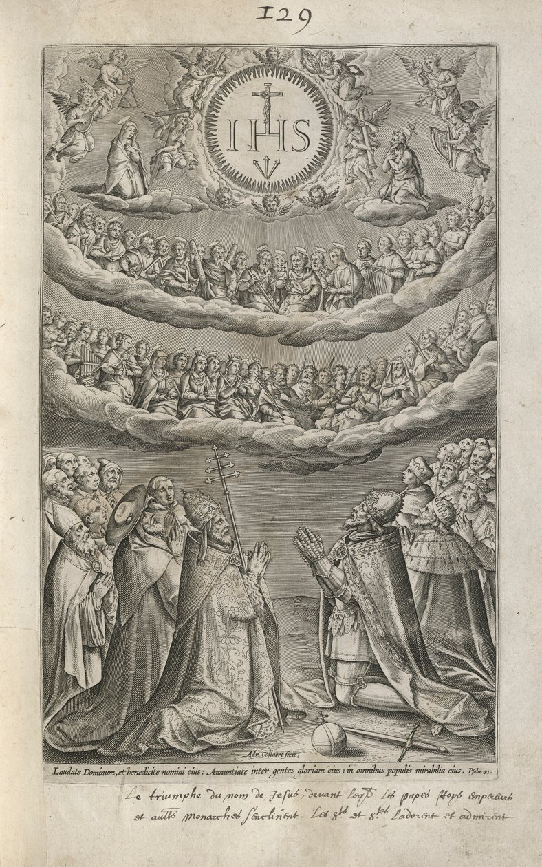 Aanbidding van de naam van Jezus door Adriaen Collaert