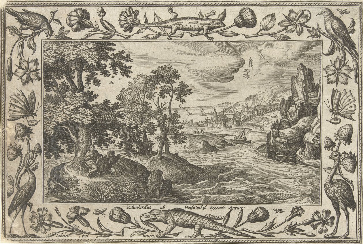 Apostel Johannes op Patmos door Adriaen Collaert