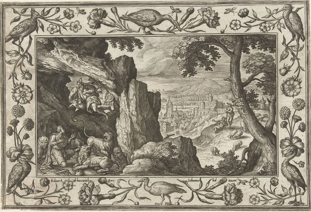 Daniël in de leeuwenkuil door Adriaen Collaert