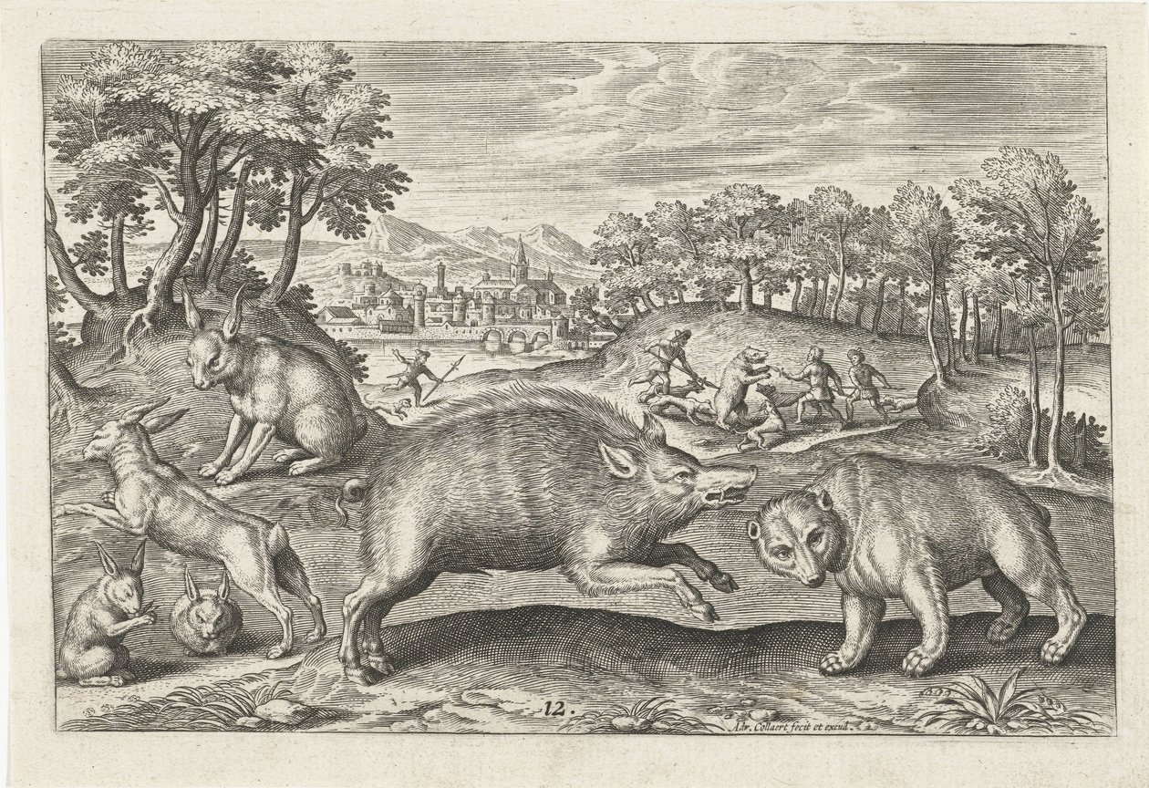 Jachtwild door Adriaen Collaert