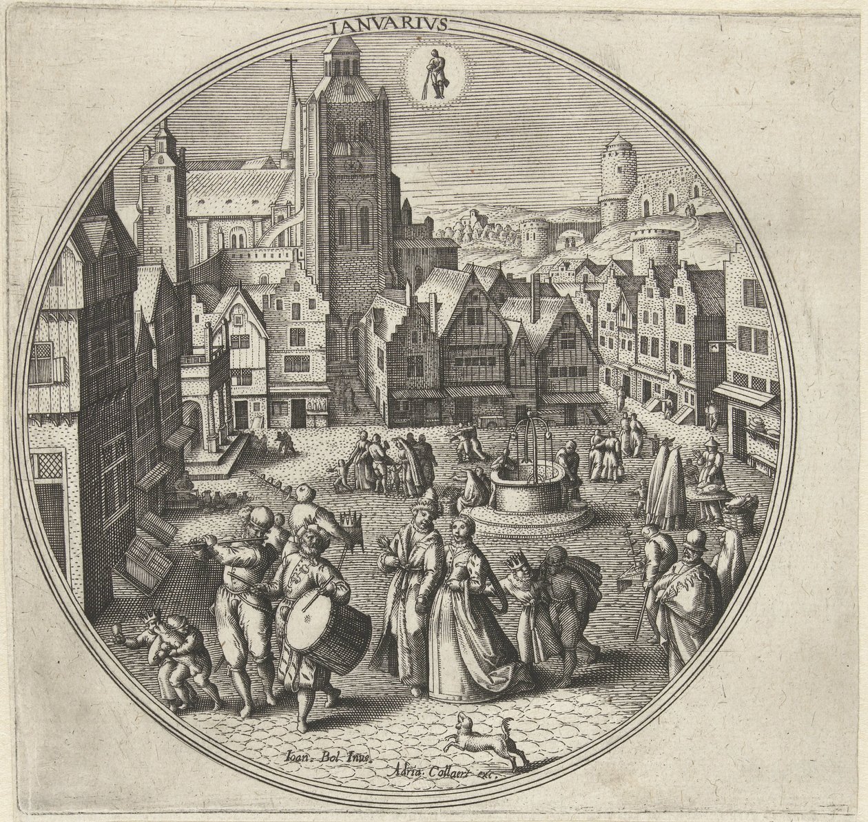 Januari door Adriaen Collaert