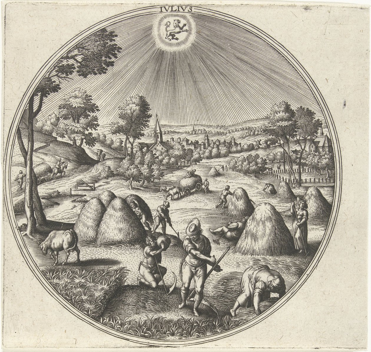 Juli (De twaalf maanden) door Adriaen Collaert