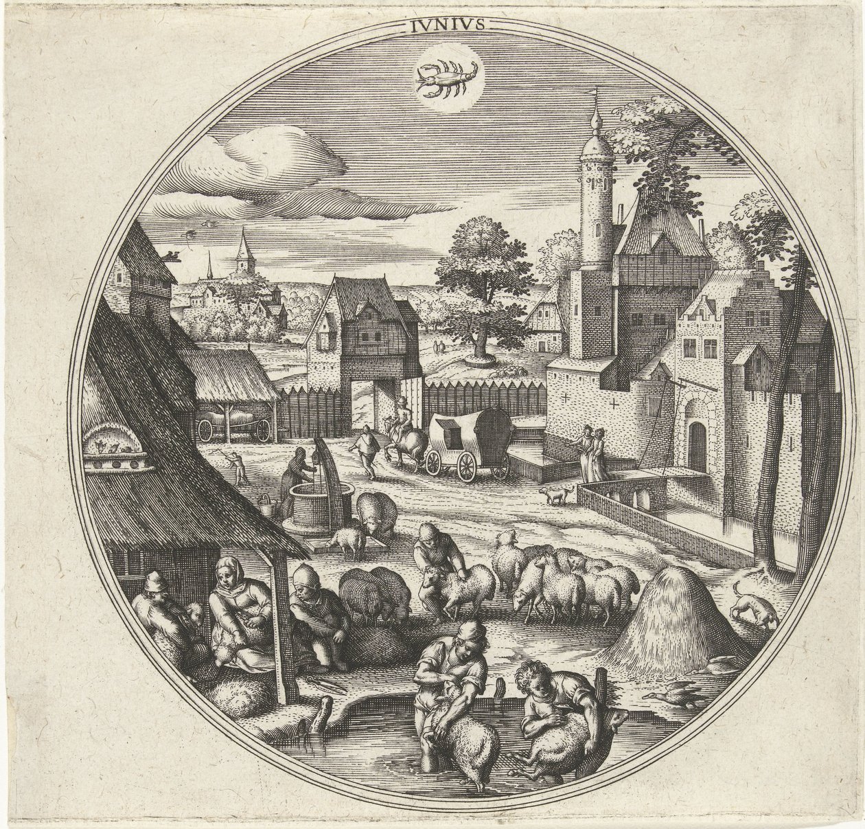 Juni Jvnivs De twaalf maanden (serie) door Adriaen Collaert