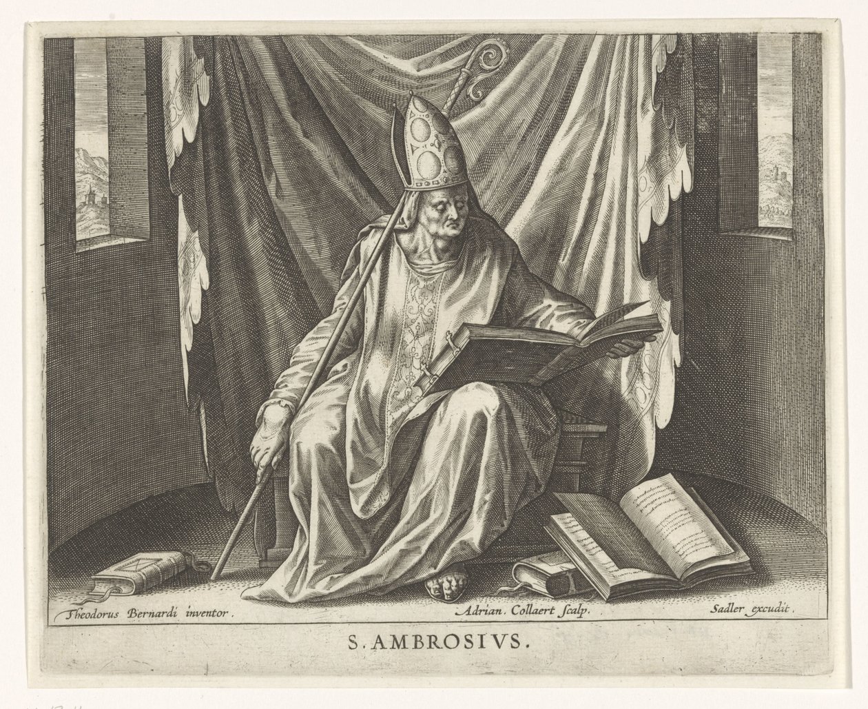 Kerkvader Ambrosius door Adriaen Collaert