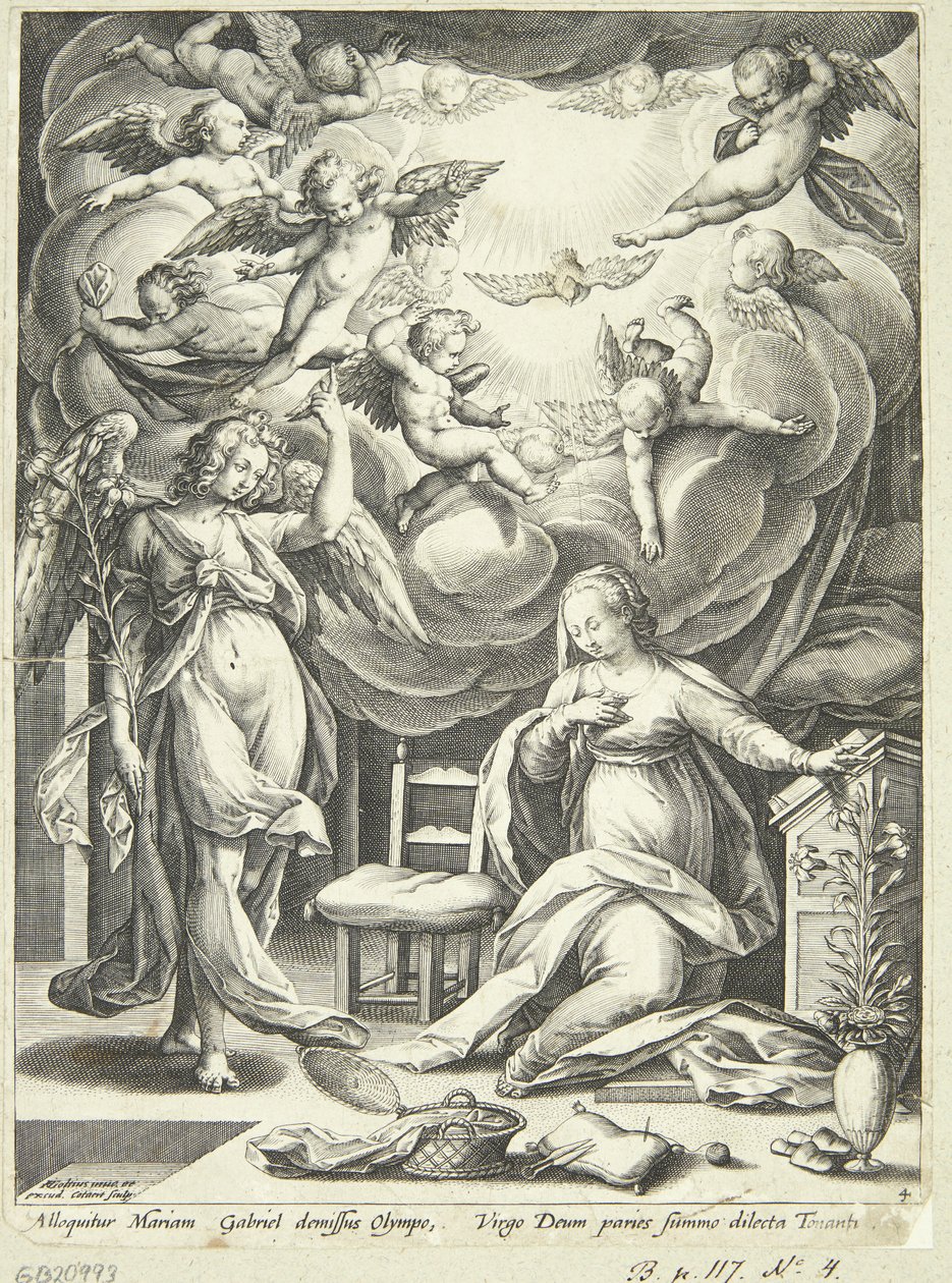 De annunciatie door Adriaen Collaert