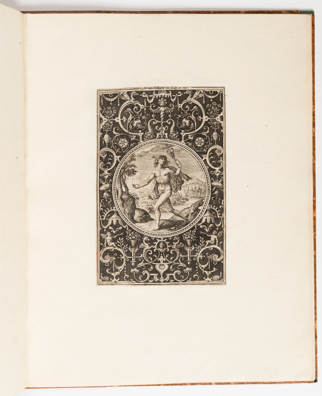 Mercurius, plaat uit een serie van 6 ornamentale ontwerpen met het Oordeel van Paris door Adriaen Collaert