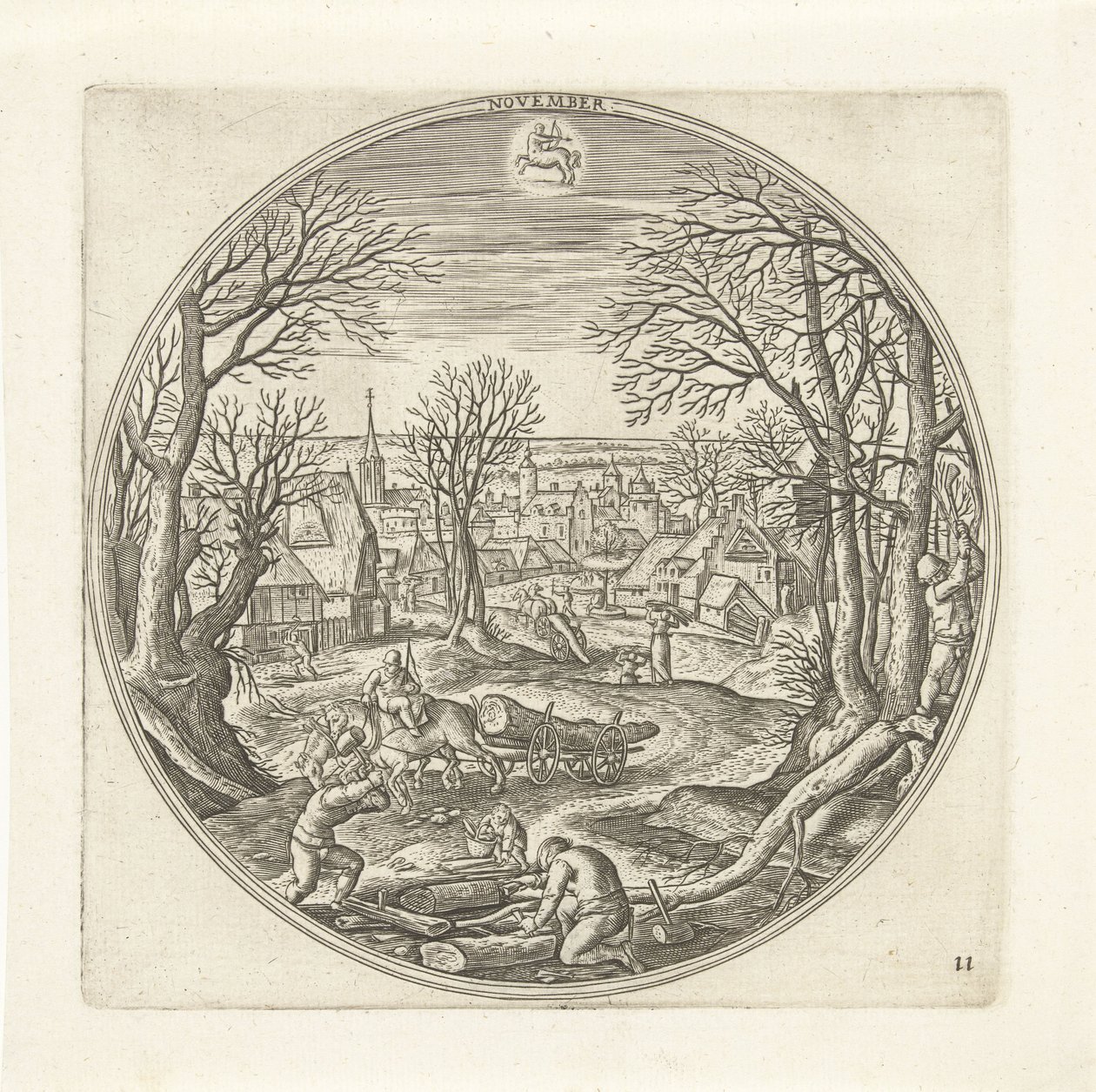 November door Adriaen Collaert