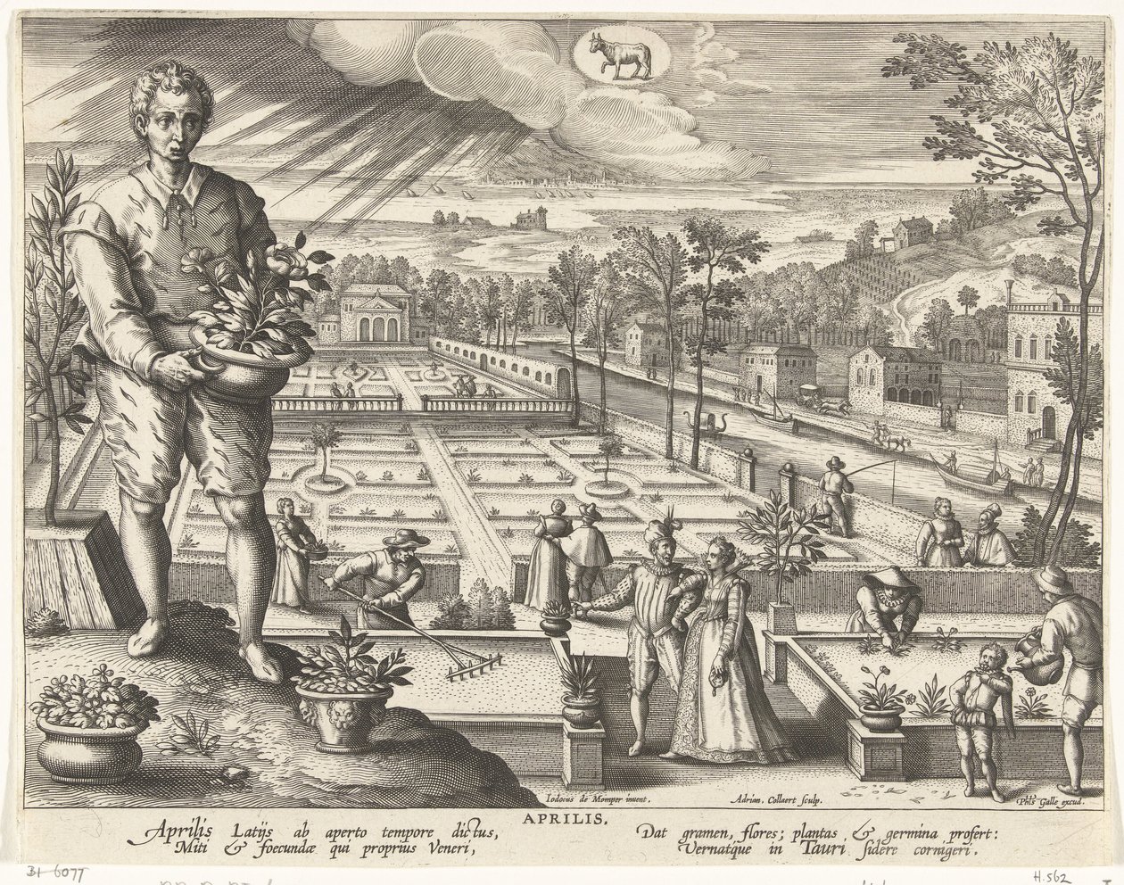De maand april door Adriaen Collaert