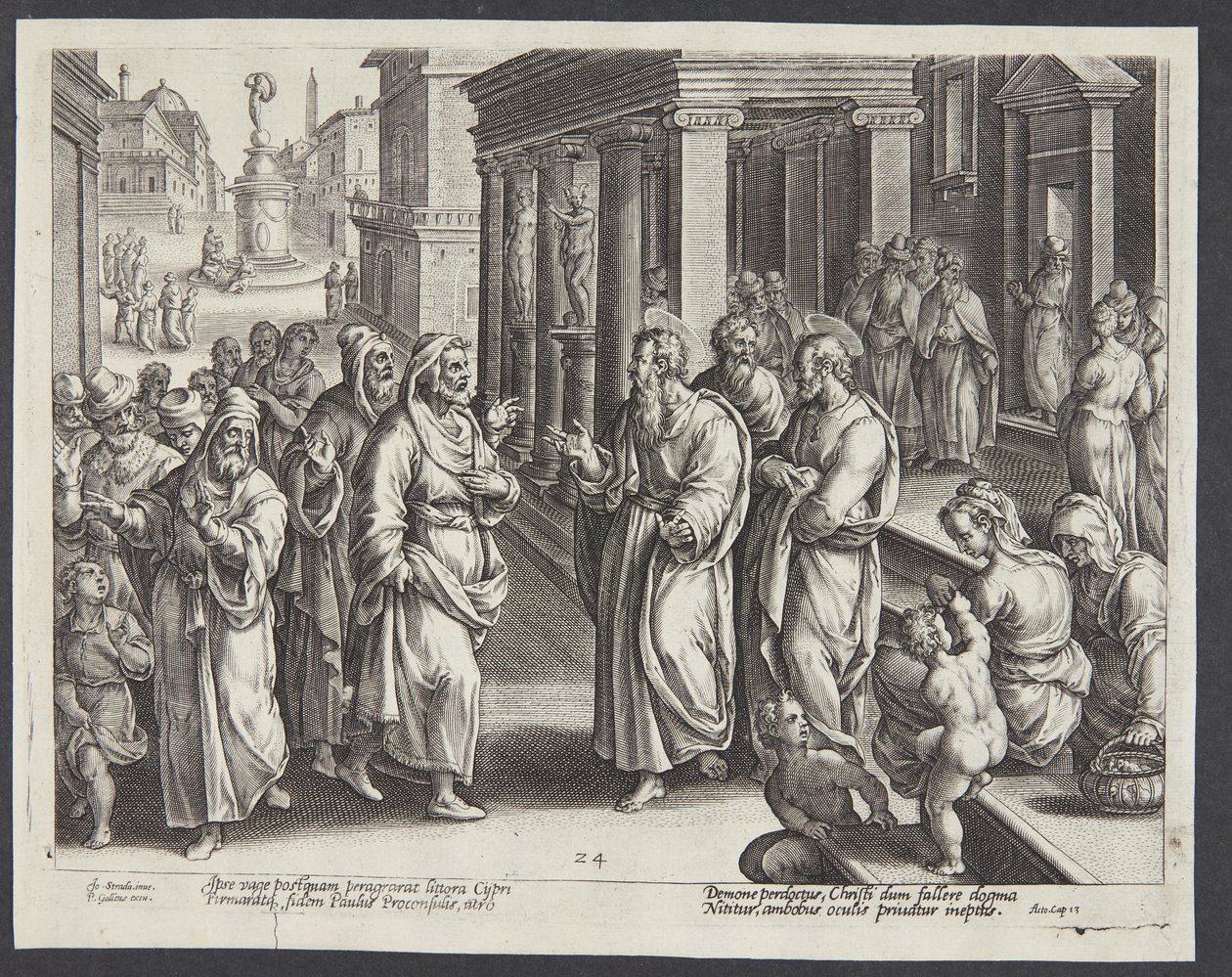De verblinding van Elymas door Adriaen Collaert
