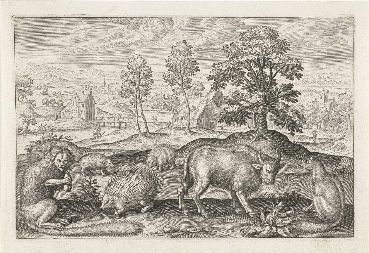 Verschillende dieren door Adriaen Collaert