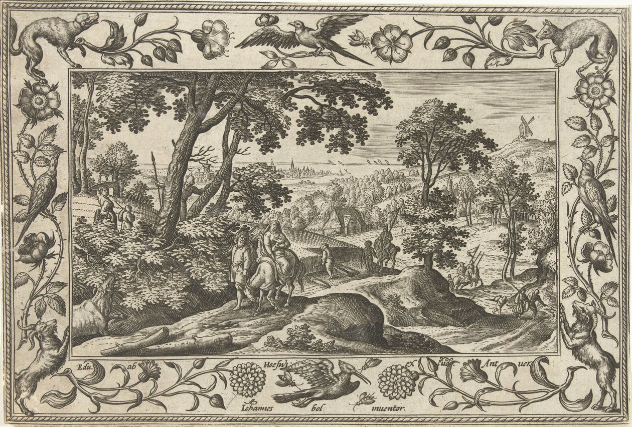 Vlucht naar Egypte door Adriaen Collaert