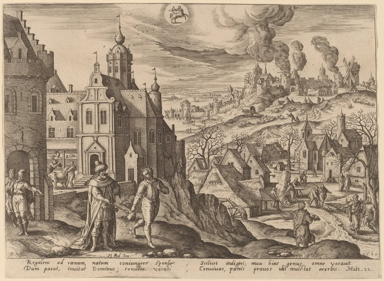 De Gelijkenis van het Koninkrijk der Hemelen door Adriaen Collaert after Hans Bol