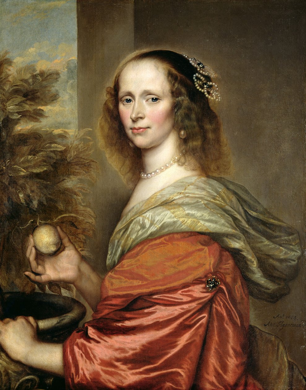 Portret van een vrouw door Adriaen Hanneman
