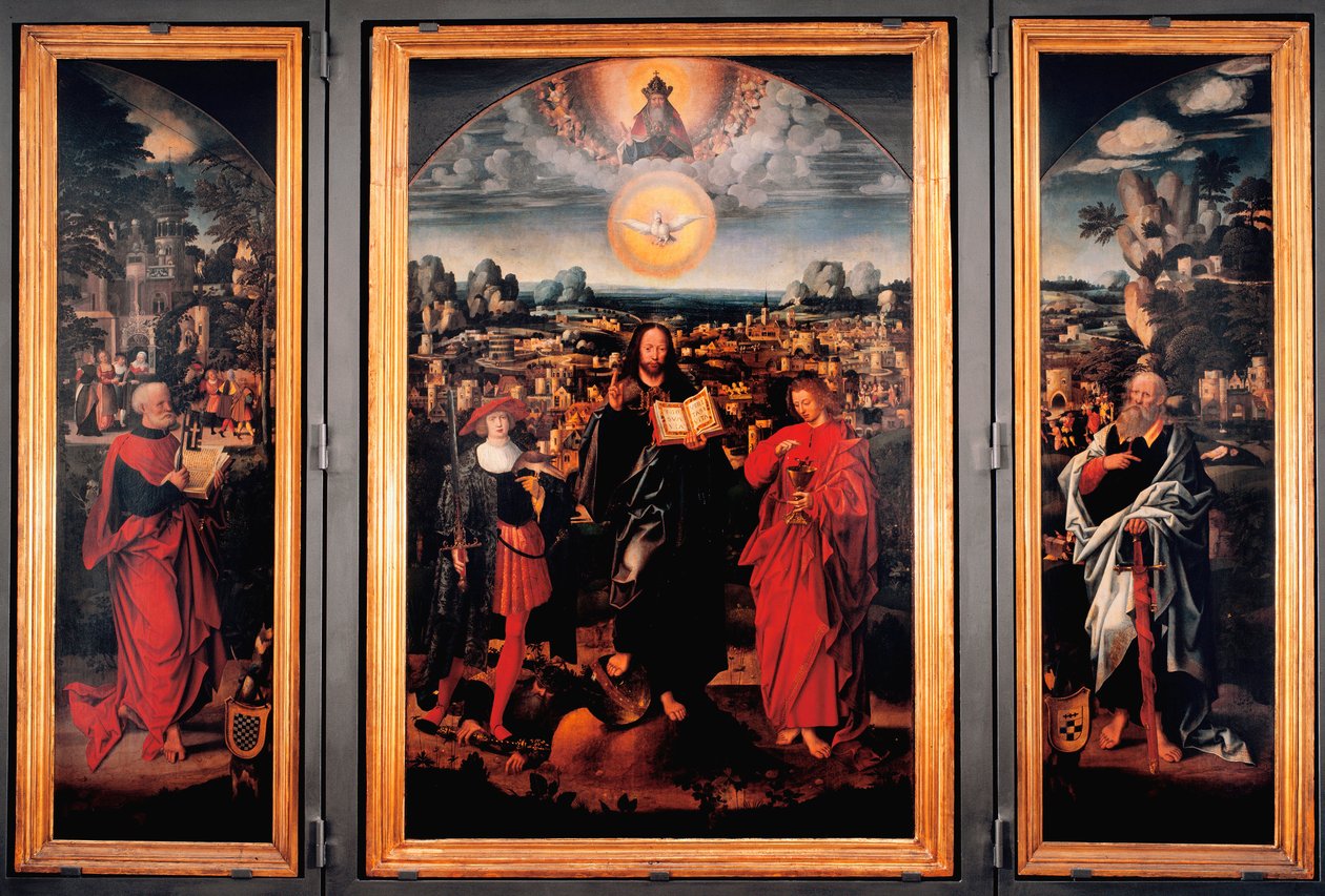 Drieluik van Sint Pancratius door Adriaen Isenbrandt or Isenbrant