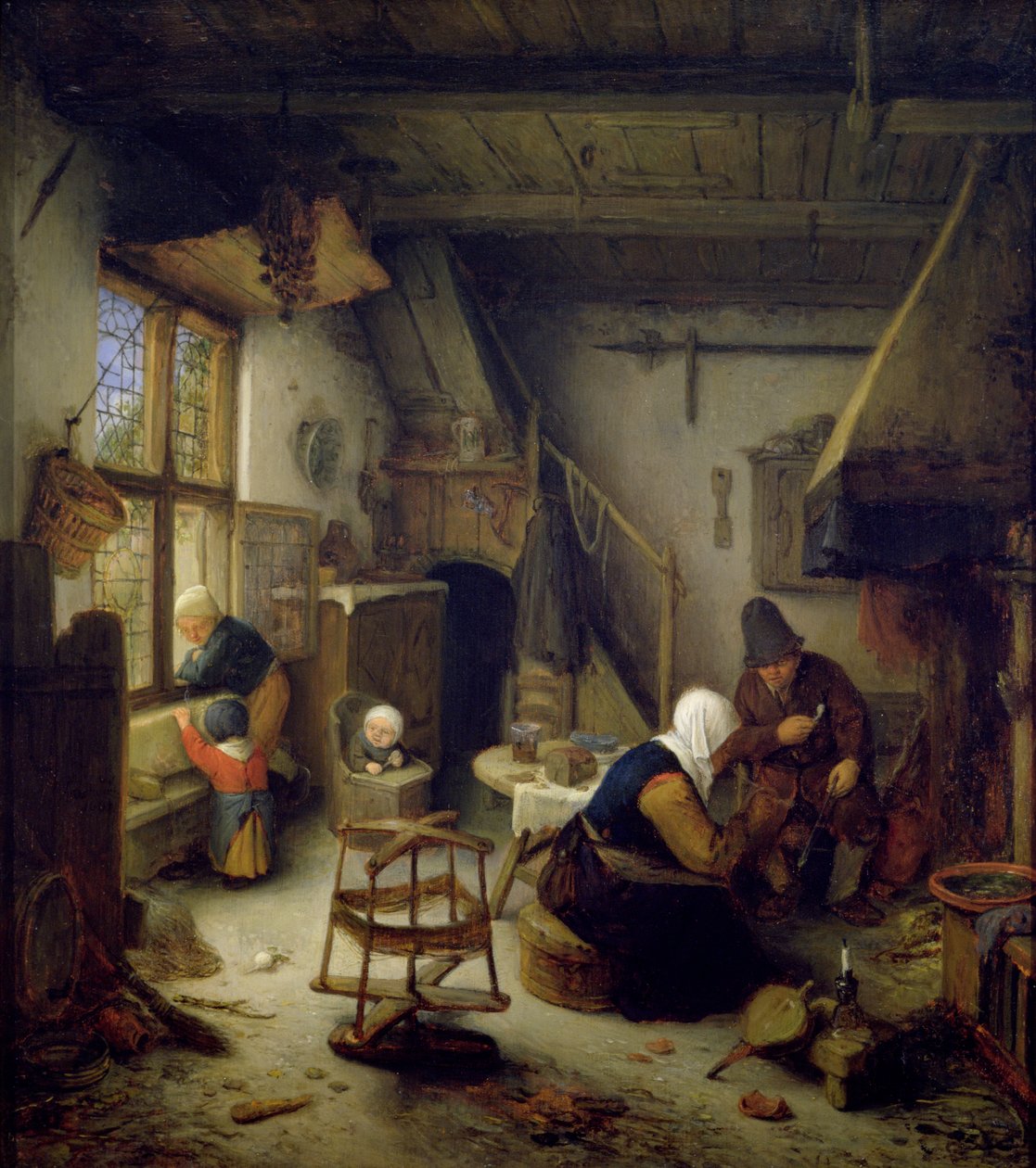 Een boerenfamilie thuis, 1661 door Adriaen Jansz. van Ostade