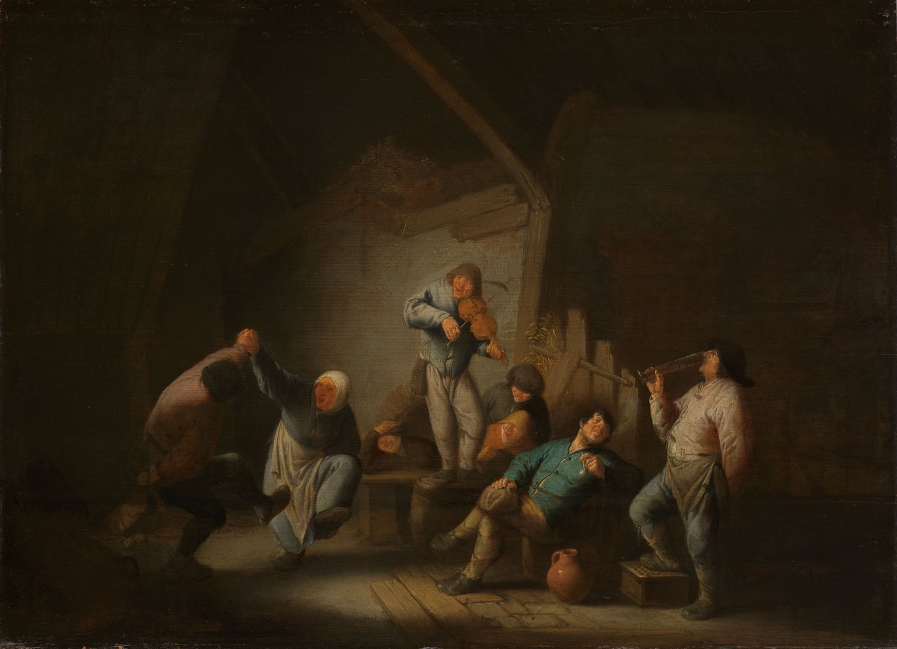 Dansend paar door Adriaen Jansz. van Ostade