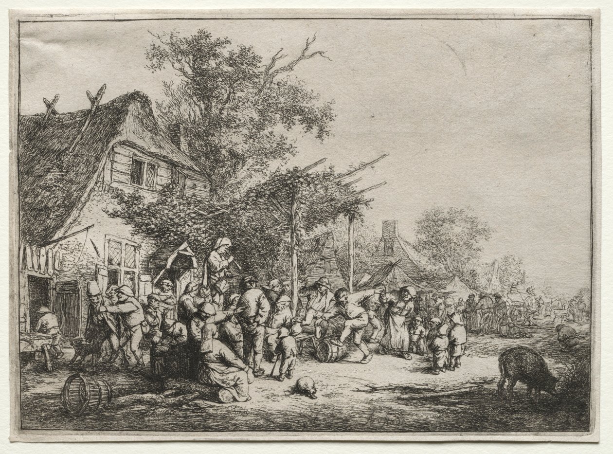 Festival onder de prieel door Adriaen Jansz. van Ostade