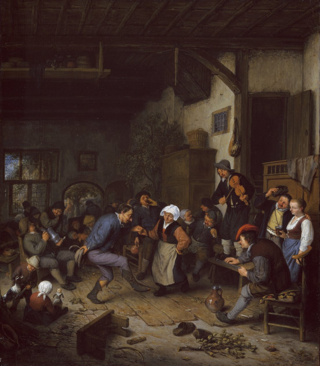 Feestvierders in een Herberg door Adriaen Jansz. van Ostade
