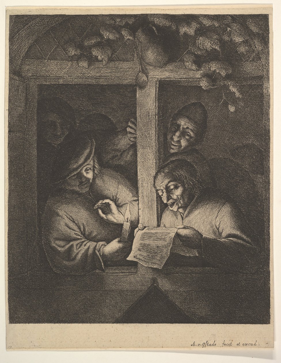 Zangers bij het Raam door Adriaen Jansz. van Ostade