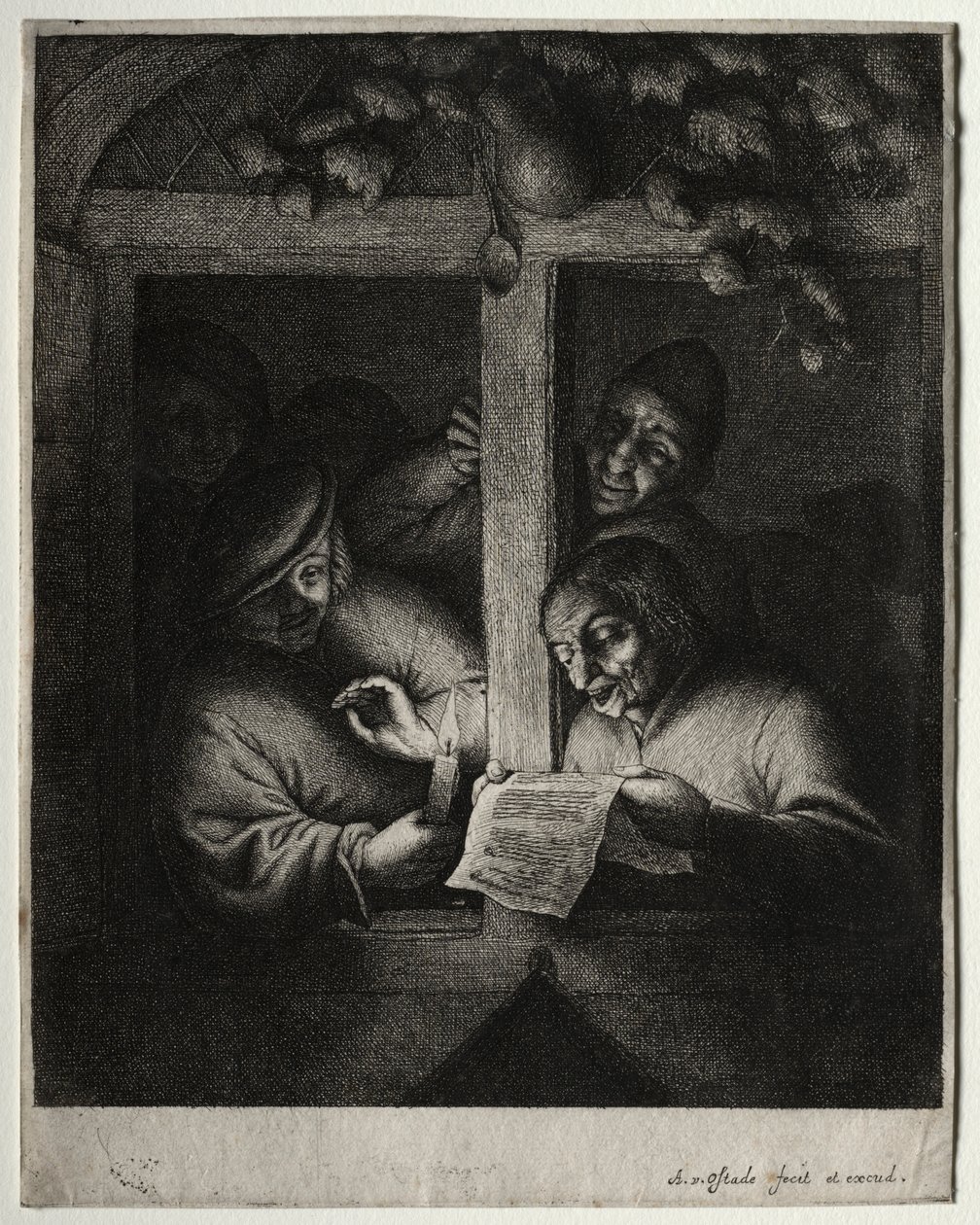De Kerstzangers door Adriaen Jansz. van Ostade