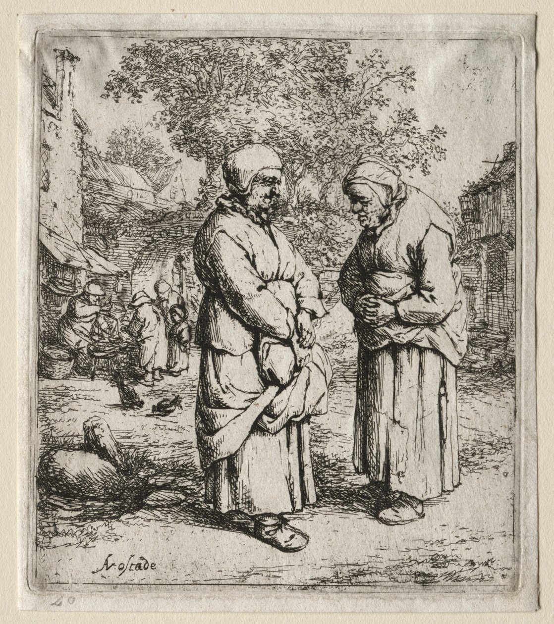 De twee roddelaars door Adriaen Jansz. van Ostade
