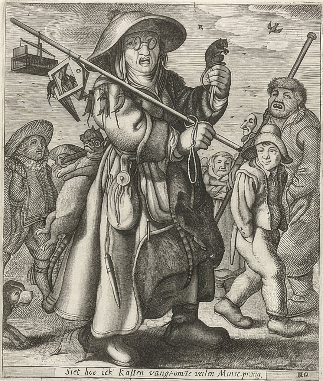 Muizenvanger door Adriaen Matham