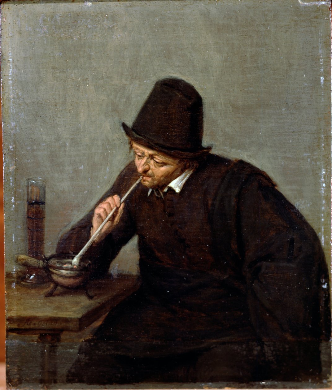 Een man die rookt door Adriaen van Ostade