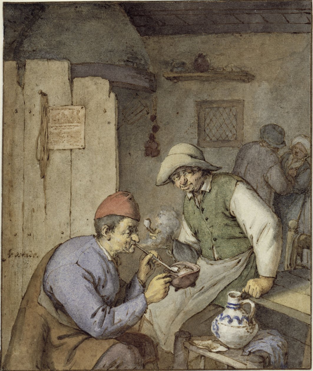 Boeren in de herberg door Adriaen van Ostade