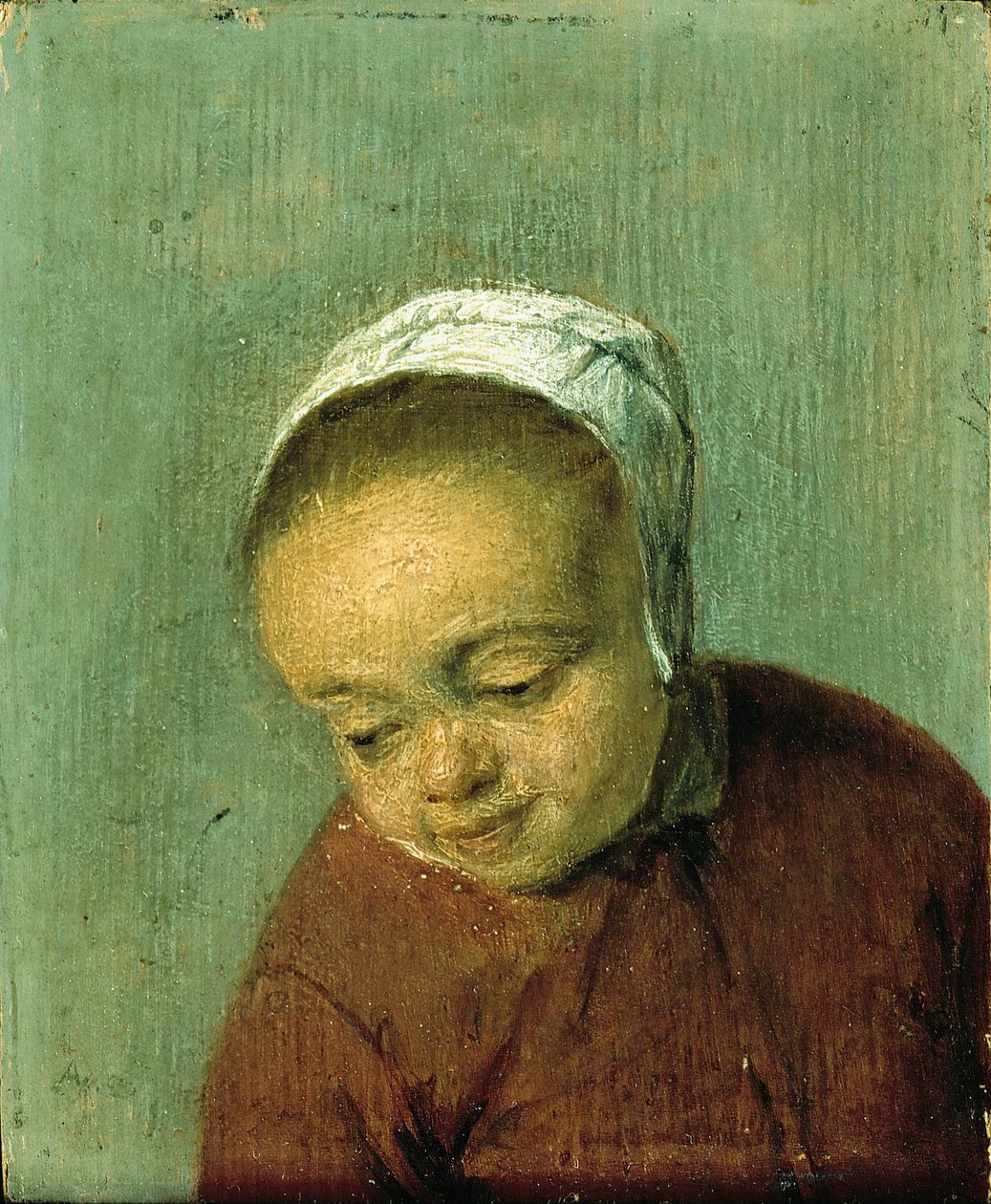 Hoofd van een meisje door Adriaen van Ostade