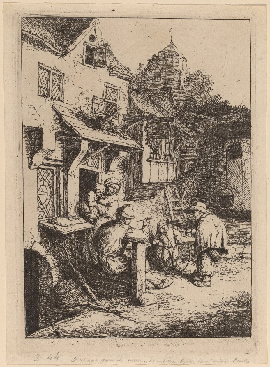 Gebochelde Vioolspeler door Adriaen van Ostade