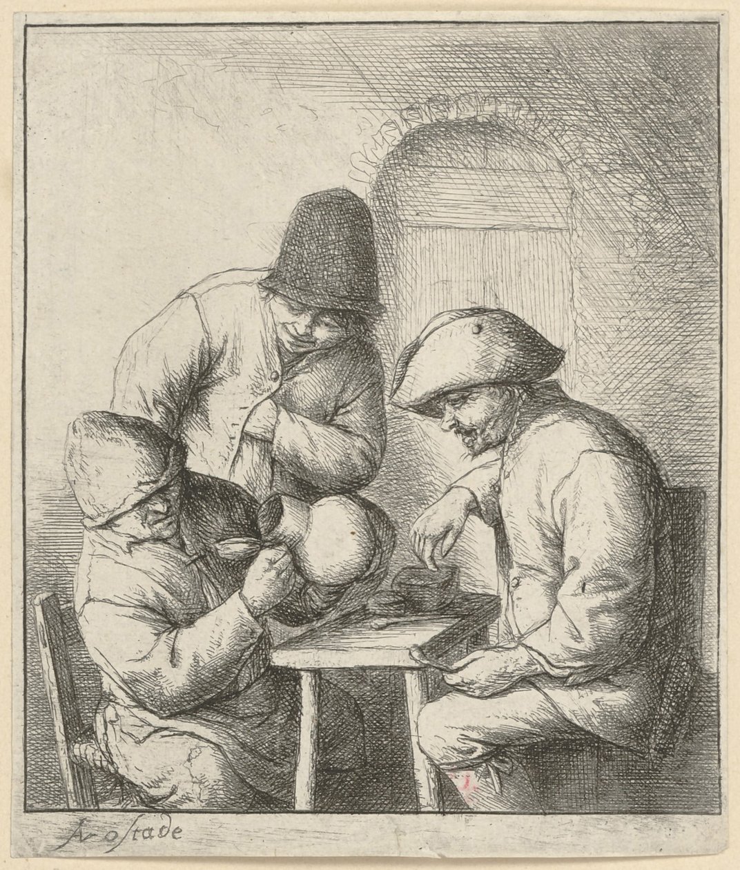 Lege kruik door Adriaen van Ostade