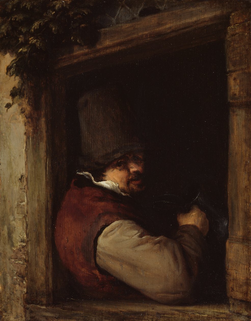 Man met pul bij een raam door Adriaen van Ostade
