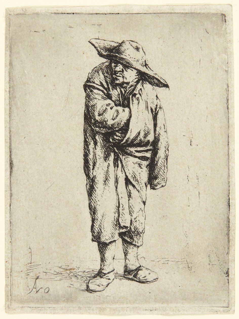 Boer met hoed door Adriaen van Ostade