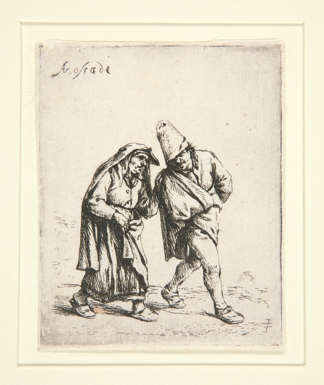 Het wandelende paar door Adriaen van Ostade