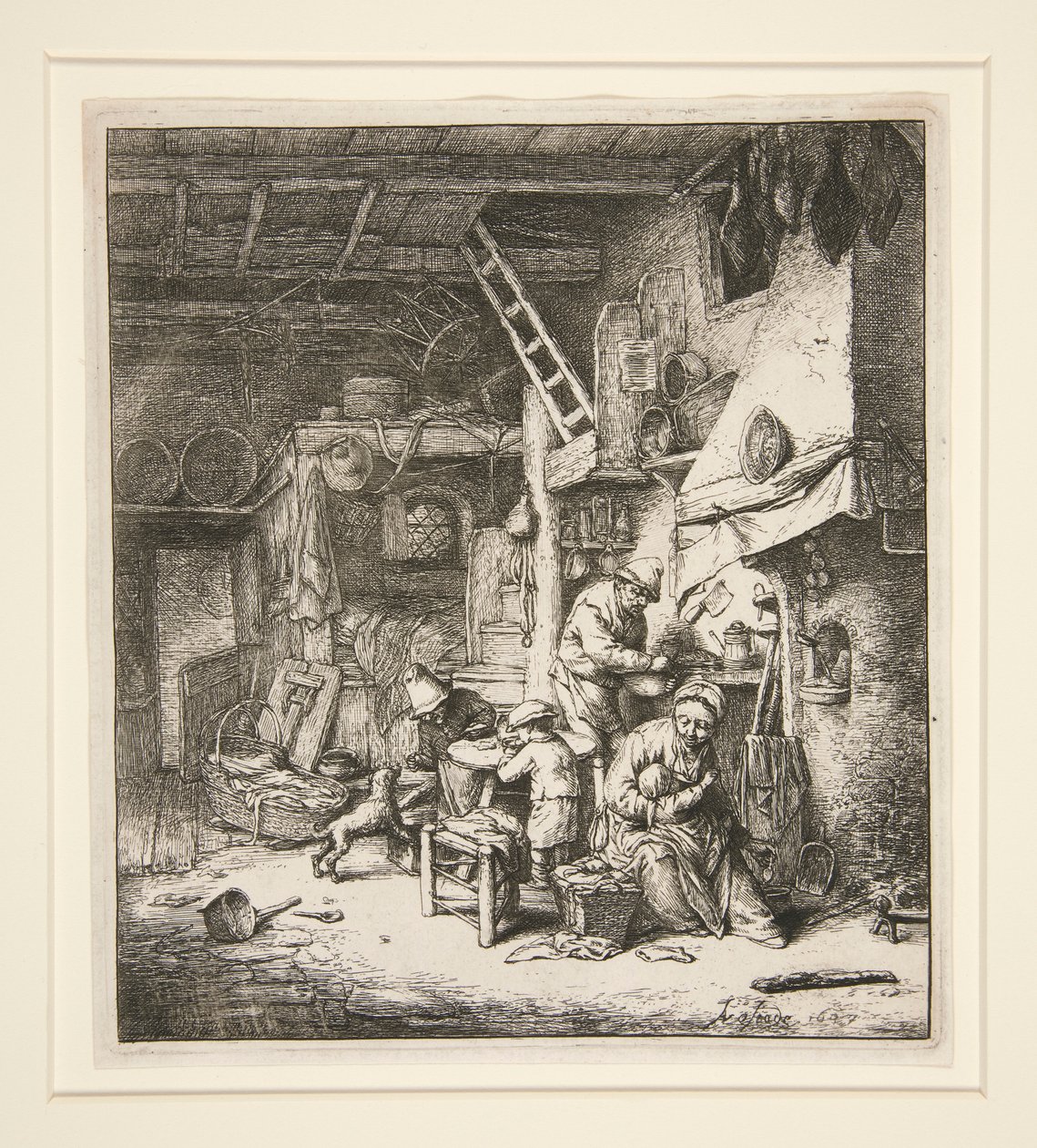 De familie door Adriaen van Ostade