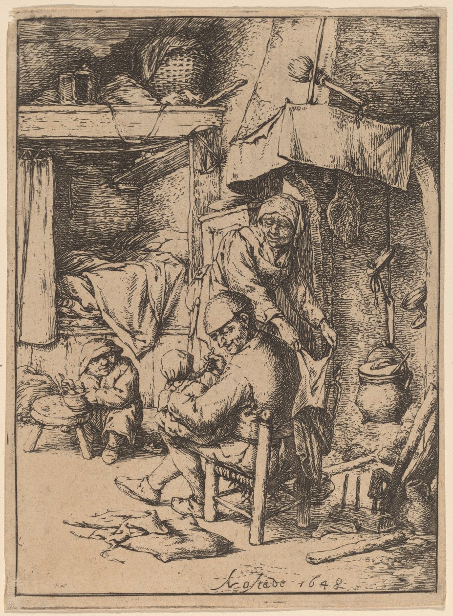 De pater familias door Adriaen van Ostade