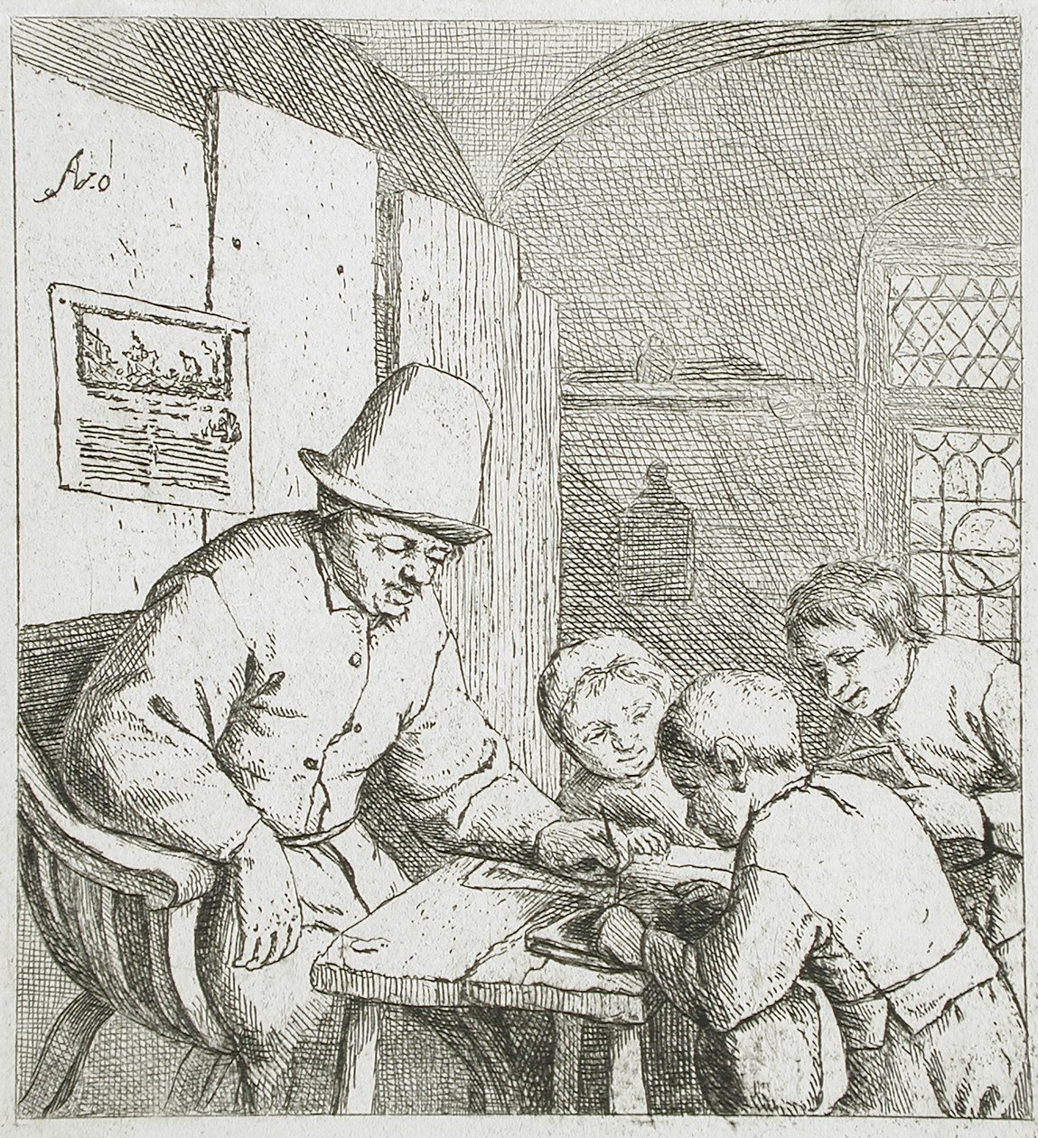 De schoolmeester door Adriaen van Ostade