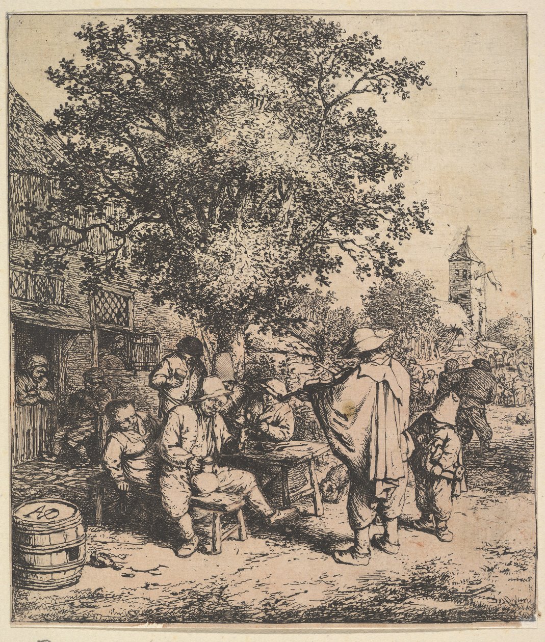 Violist en Kleine Orgelspeler, 1610-85 door Adriaen van Ostade