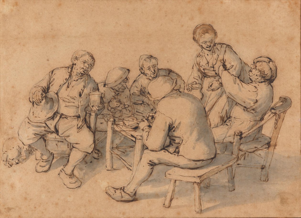 Vrolijk gezelschap door Adriaen van Ostade
