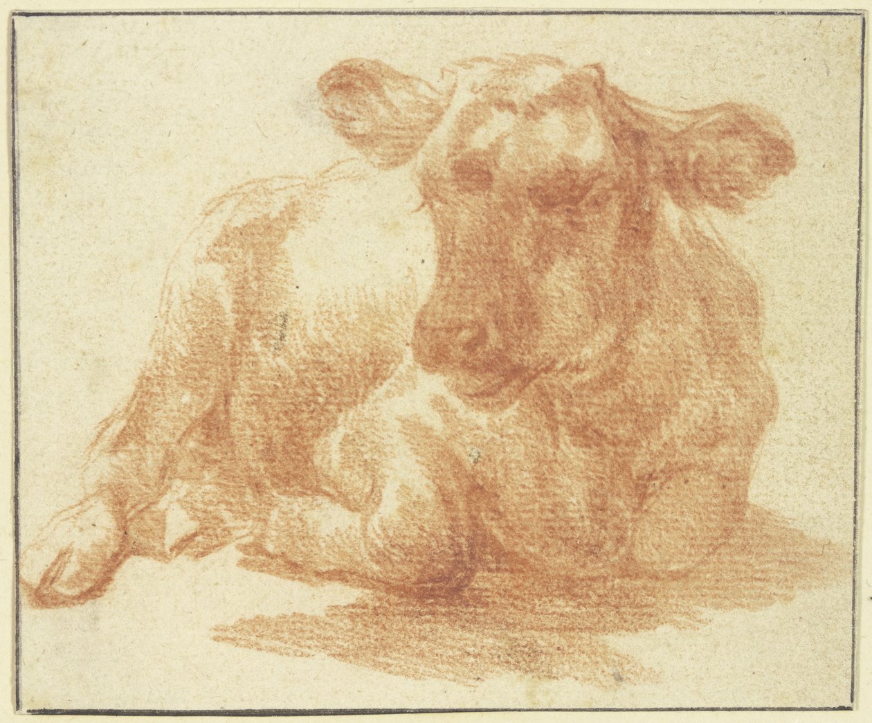 Liegendes Vieh nach rechts door Adriaen van de Velde